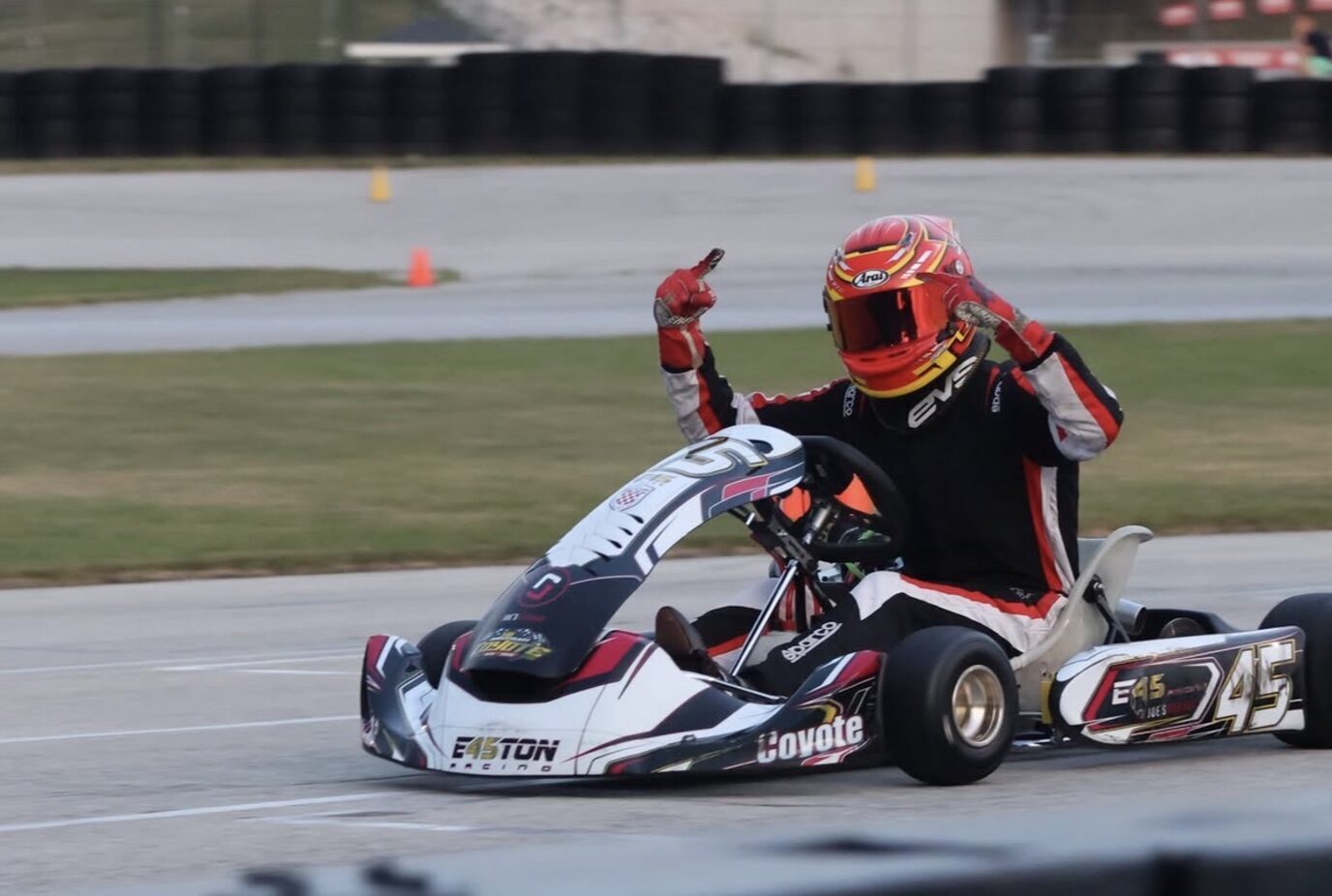 Easton Bray in his kart